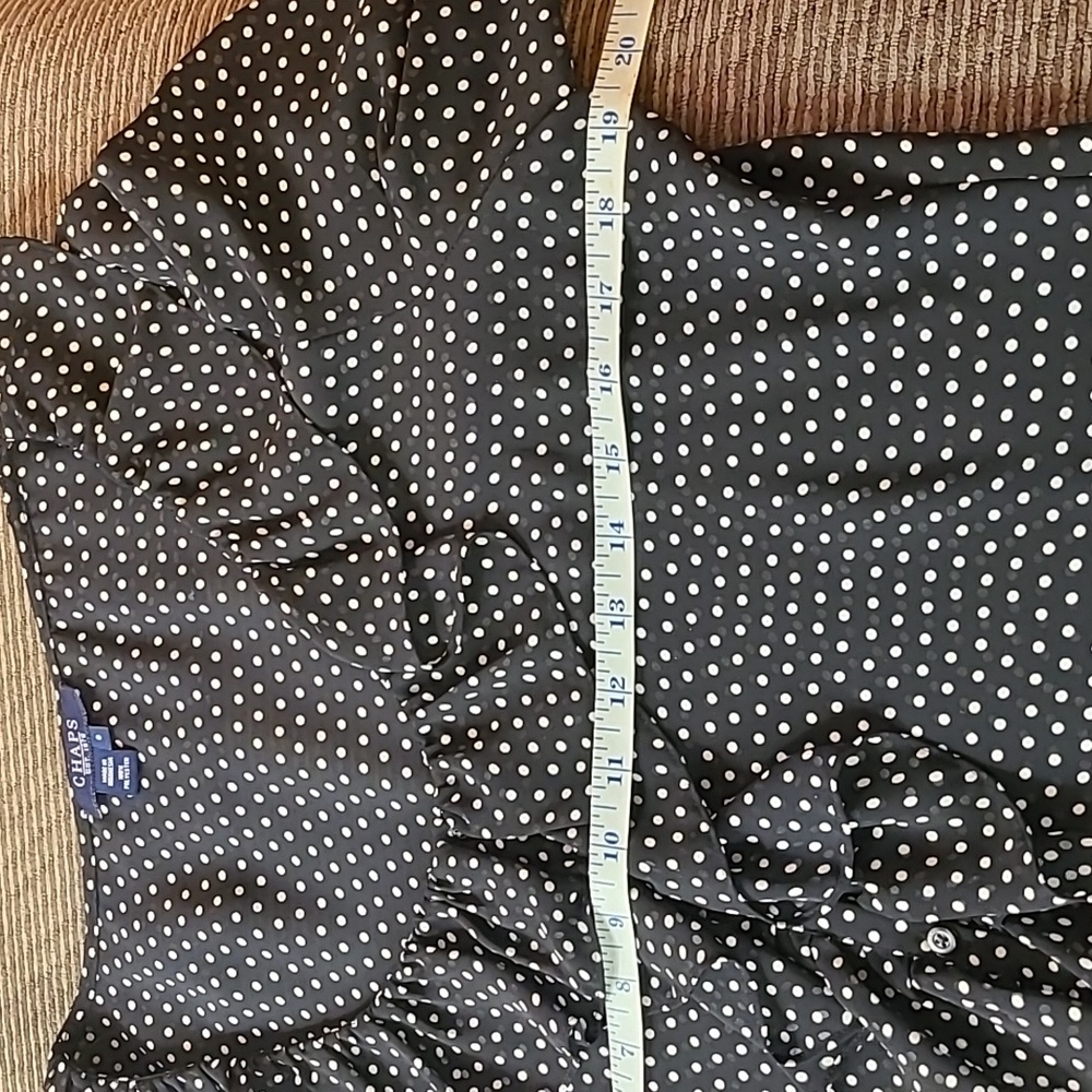 Chaps Ruffle Front Blouse - Picture 9 of 11